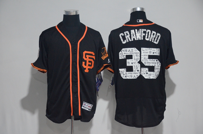 2017 MLB San Francisco Giants #35 Crawford Black Spring Training Flex Base Jersey->san francisco giants->MLB Jersey